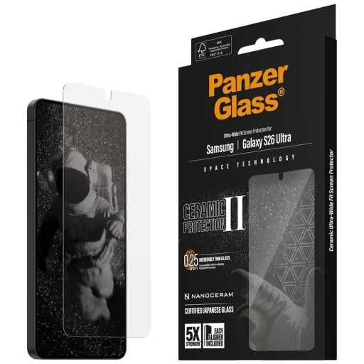 Samsung Galaxy S26 Ultra PanzerGlass Ultra-Wide Fit EasyAligner keramické ochranné sklo na displej - 5