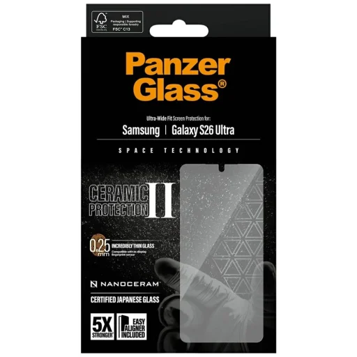 Samsung Galaxy S26 Ultra PanzerGlass Ultra-Wide Fit EasyAligner keramické ochranné sklo na displej - 6