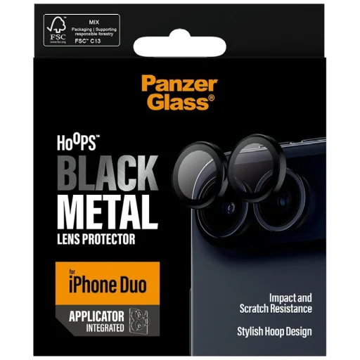 iPhone Duo čierne PanzerGlass Hoops tvrdené sklo na objektív fotoaparátu - 6