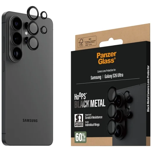 Samsung Galaxy S26 Ultra čierne PanzerGlass Hoops tvrdené sklo na šošovky fotoaparátu - 5