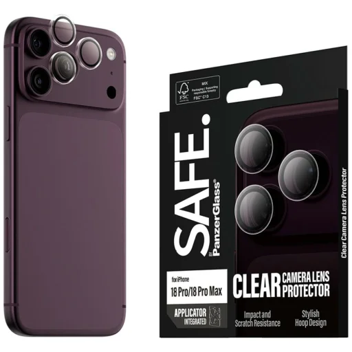 iPhone 18 Pro / 18 Pro Max SAFE by PanzerGlass ochranné tvrdené sklo na kameru s aplikátorom EasyAligner - 5