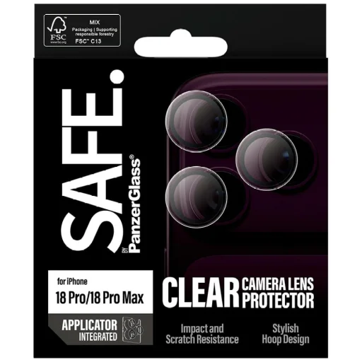 iPhone 18 Pro / 18 Pro Max SAFE by PanzerGlass ochranné tvrdené sklo na kameru s aplikátorom EasyAligner - 6