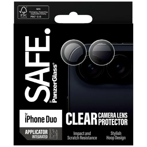 iPhone Duo SAFE by PanzerGlass kameravédő edzett üveg EasyAligner felhelyezővel - 6
