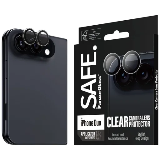 iPhone Duo SAFE by PanzerGlass kameravédő edzett üveg EasyAligner felhelyezővel - 3