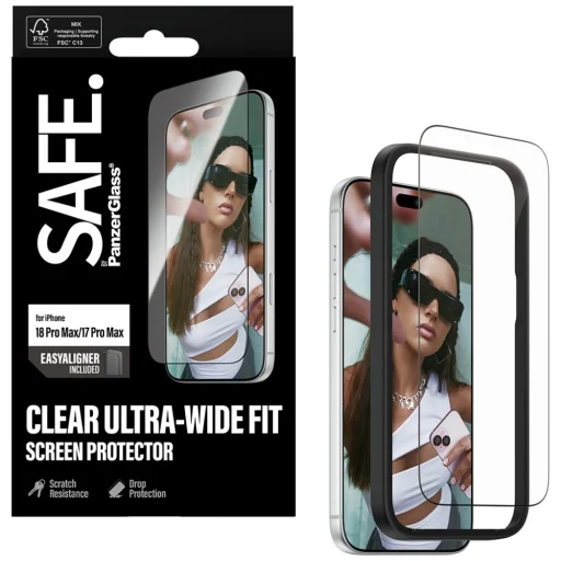 Apple iPhone 18 Pro Max / 17 Pro Max SAFE by PanzerGlass Ultra-Wide Fit privátne tvrdené sklo s aplikátorom EasyAligner - 4
