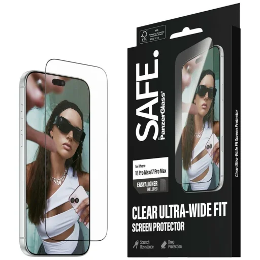 Apple iPhone 18 Pro Max / 17 Pro Max SAFE by PanzerGlass Ultra-Wide Fit privátne tvrdené sklo s aplikátorom EasyAligner - 5