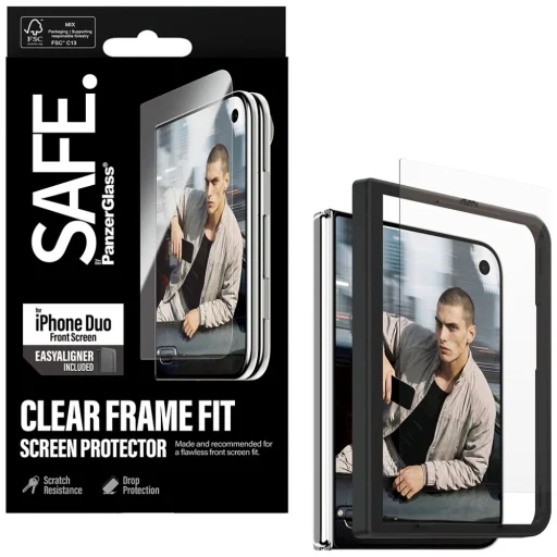 iPhone Duo SAFE by PanzerGlass Sub-Screen Protector Ultra-Wide Fit ochranné tvrdené sklo s EasyAlignerom - 2