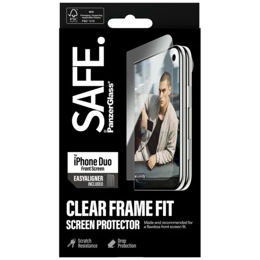 iPhone Duo SAFE by PanzerGlass Sub-Screen Protector Ultra-Wide Fit edzett üveg kijelzővédő EasyAlignerrel - 6