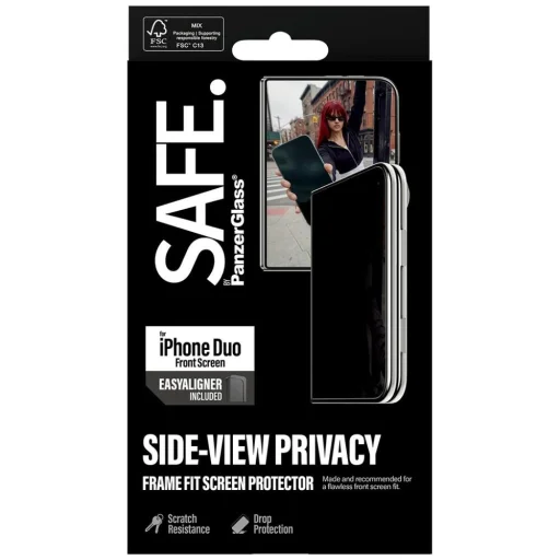 iPhone Duo SAFE by PanzerGlass Privacy Sub Screen 2-Way Ultra-Wide Fit s EasyAlignerom - 7