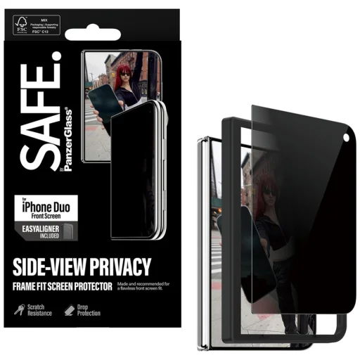 iPhone Duo SAFE by PanzerGlass Privacy Sub Screen 2-Way Ultra-Wide Fit s EasyAlignerom - 2