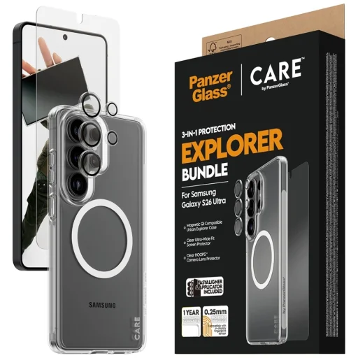 Samsung Galaxy S26 Ultra CARE by PanzerGlass ochranný set 3 v 1 (puzdro, ochranné sklo na displej a ochrana šošoviek fotoaparátu) - 5