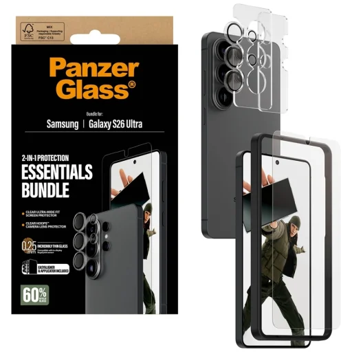 Samsung Galaxy S26 Ultra PanzerGlass Hoops 2 az 1-ben Ultra-Wide Fit üveg kijelzővédő + lencsevédő készlet - 4