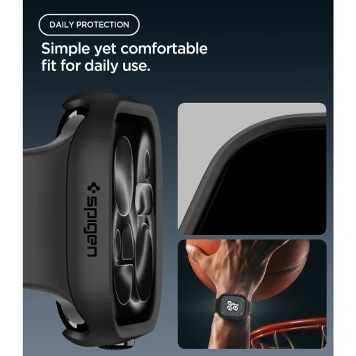  Apple Watch 12 (42 mm) fekete Spigen Thin Fit védőtok - 7