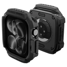  Apple Watch 12 (42 mm) matt fekete Spigen Rugged Armor védőtok