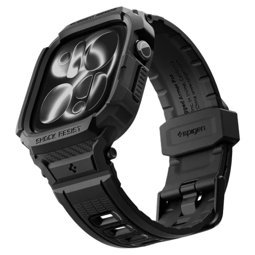  Apple Watch 12 (46 mm) matt fekete Spigen Rugged Armor Pro szíj beépített tokkal - 3