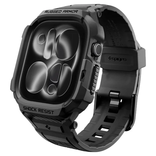  Apple Watch 12 (46 mm) matt fekete Spigen Rugged Armor Pro szíj beépített tokkal - 1