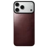 iPhone 18 Pro Max / 17 Pro Max bordó Nomad Magnetic Leather Back MagSafe kompatibilis mágneses bőr hátlapvédő thumbnail