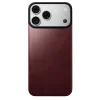 iPhone 18 Pro Max / 17 Pro Max bordový Nomad Magnetic Leather Back magnetický kožený zadný kryt kompatibilný s MagSafe thumbnail