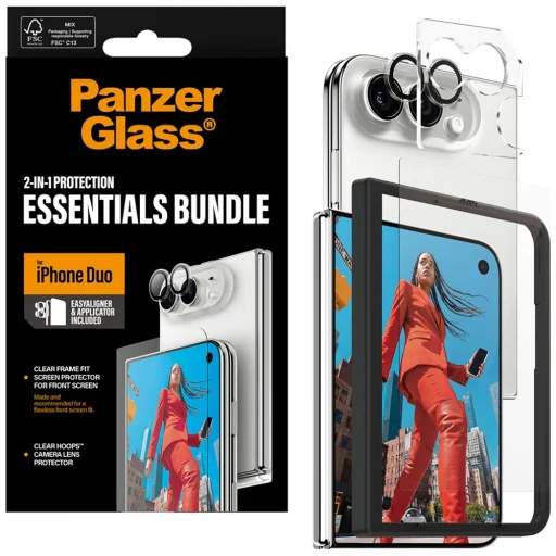  iPhone Duo PanzerGlass Essentials 2 az 1-ben kijelzővédő üveg- és kameralencse-védő készlet - 2