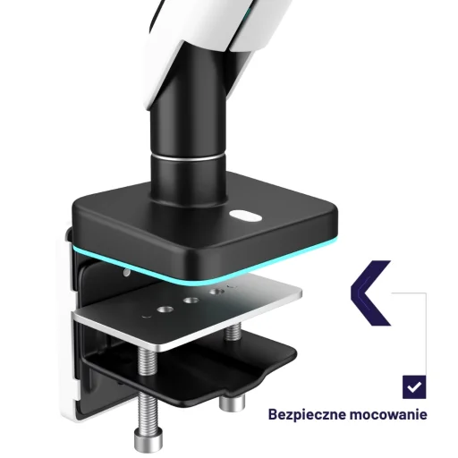 Diablo RGB X-Arm stolný držiak na monitor s LED RGB osvetlením, 17–49", bielo-čierny - 6