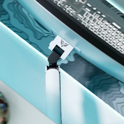 Diablo RGB X-Arm stolný držiak na monitor s LED RGB osvetlením, 17–49", bielo-čierny - 8
