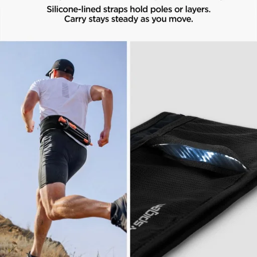 Spigen A712 Dynamic Shield športový bežecký opasok, veľkosť M - čierny - 11
