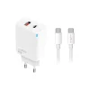 Maxlife MXTC-09-45AC GaN sieťová rýchlonabíjačka 45W, s portom USB-C a USB-A, s 2 m káblom USB-C, biela thumbnail