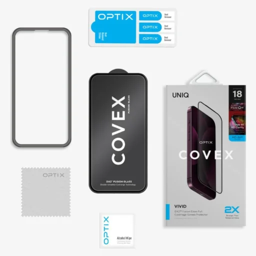 iPhone 18 Pro Max UNIQ Optix Vivid DX2 edzett üveg kijelzővédő - 5