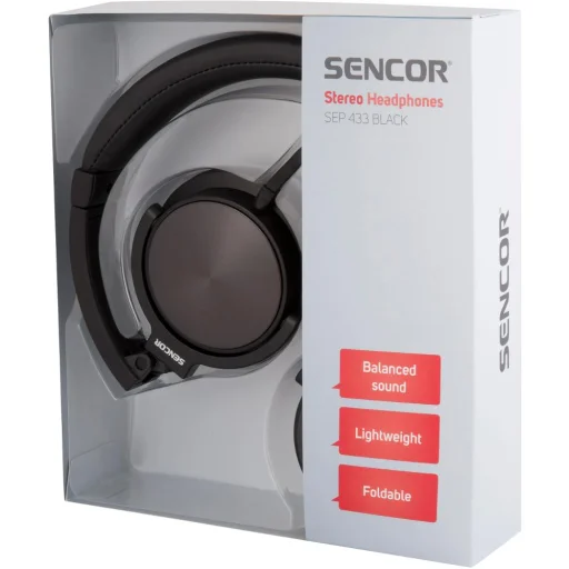 SENCOR SEP 433 čierny stereo headset s mikrofónom - 3