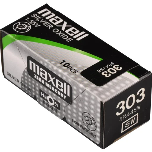 MAXELL 303/SR44SW/V303 strieborno-oxidová gombíková batéria 1 ks - 1