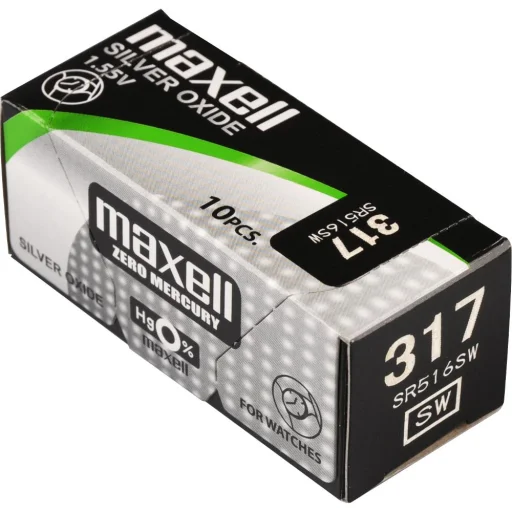 Maxell 317 SR516SW V317 strieborno-oxidová gombíková batéria 1 ks - 1
