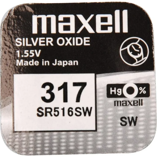 Maxell 317 SR516SW V317 strieborno-oxidová gombíková batéria 1 ks - 2