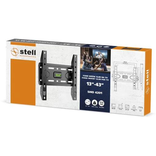STELL SHO 4201 Slim fix TV fali tartó konzol 13–43", fekete, VESA 200x200, 45 kg - 4