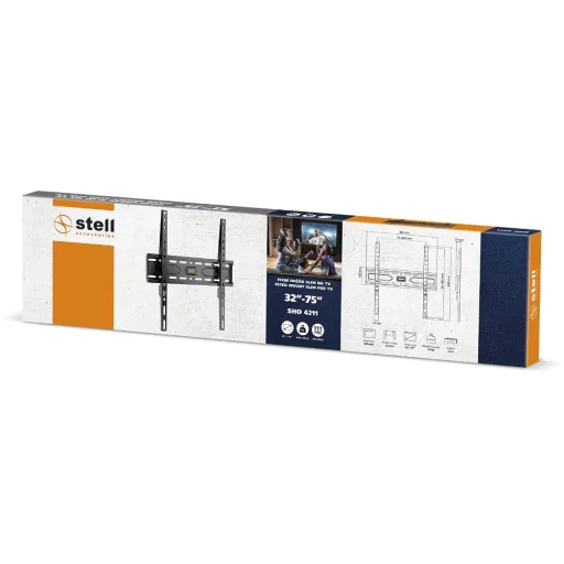 STELL SHO 4211 fix TV fali tartó konzol 32–75", fekete, VESA 400x400, 45 kg - 4