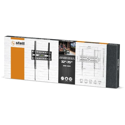 STELL SHO 5201 fix fali TV-tartó konzol 32–75", fekete - 12