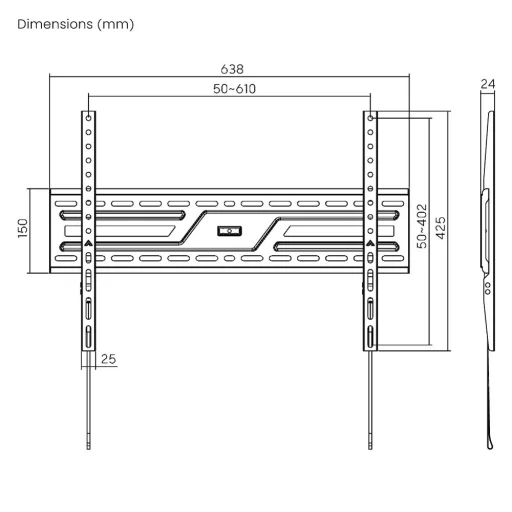 STELL SHO 5211 SLIM fix TV fali tartó konzol 37–86", fekete, 75 kg - 10