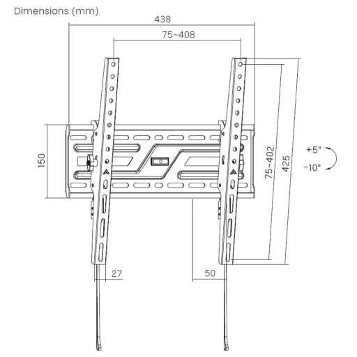 STELL SHO 5401 dönthető slim TV fali tartó 32–75", fekete - 14