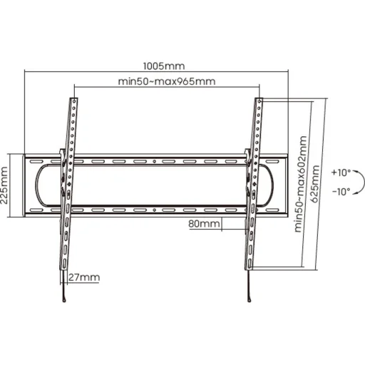 STELL SHO 7420 dönthető fali TV tartó 60–120", fekete, 120 kg - 7
