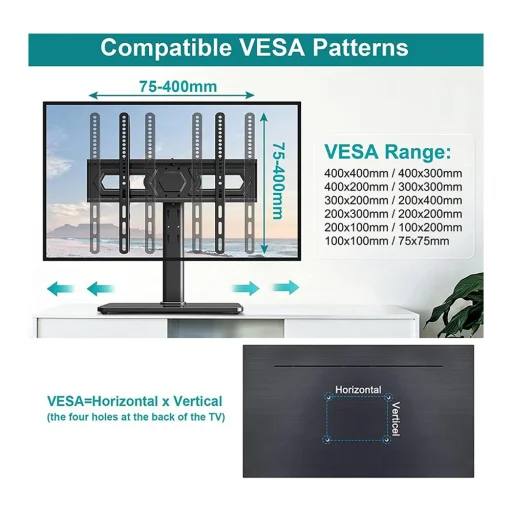 STELL SHO 4800 asztali TV állvány 32–55", fekete, 40 kg - 12