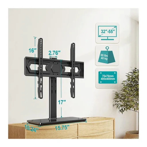 STELL SHO 4800 asztali TV állvány 32–55", fekete, 40 kg - 10