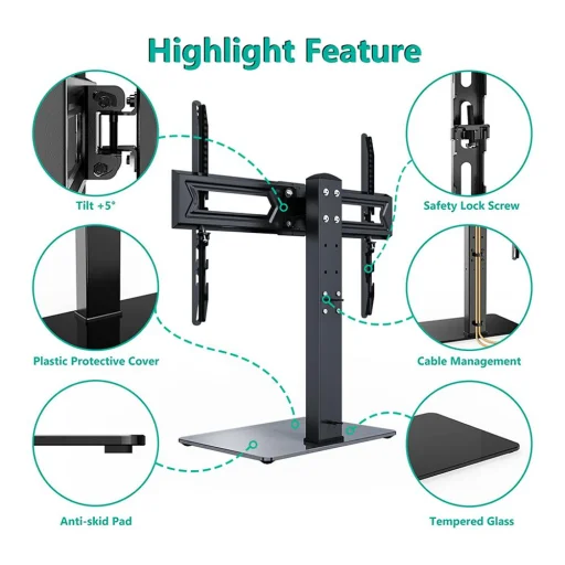 STELL SHO 4810 stolový stojan na TV 37–70", čierny, 40 kg - 11