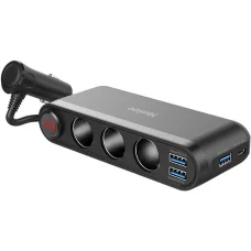 YENKEE YAC 470 autós töltőadapter 3x USB-A QC, USB-C PD és 3x 12 V kimenettel