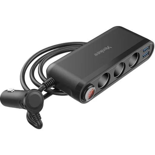 YENKEE YAC 470 autós töltőadapter 3x USB-A QC, USB-C PD és 3x 12 V kimenettel - 3