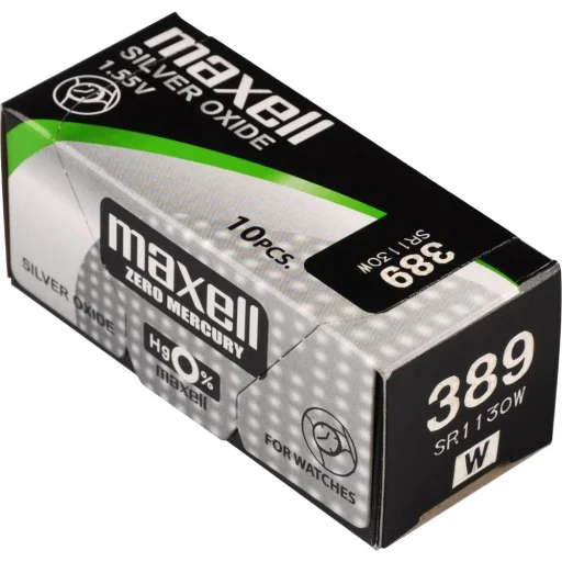 Maxell 389/SR1130W/V389 strieborno-oxidová gombíková batéria 1 ks - 1