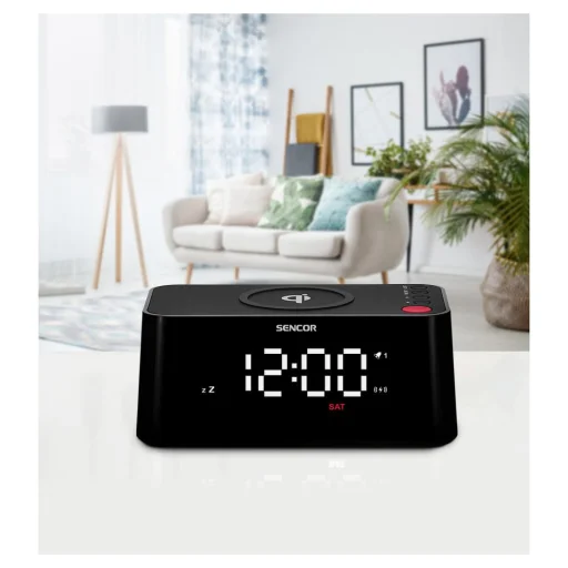 SENCOR SDC 7600 Qi digitális ébresztőóra vezeték nélküli 10 W gyorstöltővel - 7