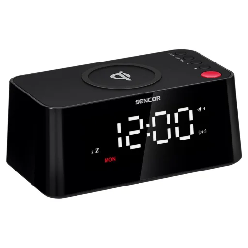 SENCOR SDC 7600 Qi digitális ébresztőóra vezeték nélküli 10 W gyorstöltővel - 1