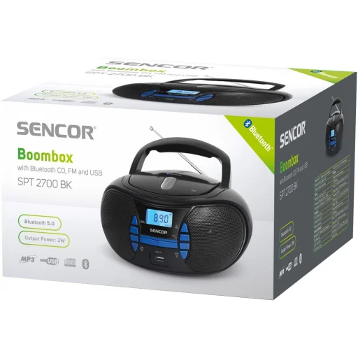 Sencor SPT 2700 BK Bluetooth CD/MP3/USB rádiós boombox fekete - 2