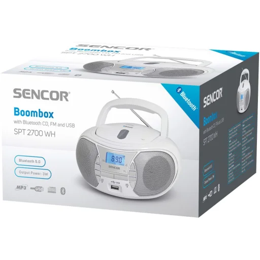 Sencor SPT 2700 WH Bluetooth CD/MP3/USB boombox rádió fehér - 2