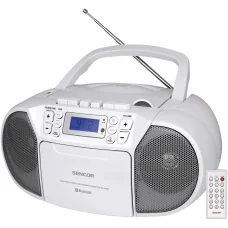 Sencor SPT 3907 W kazettás CD/MP3 rádió Bluetooth, USB és AUX csatlakozással, fehér