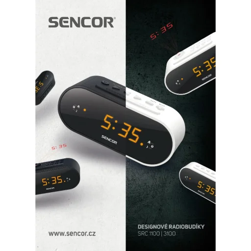 SENCOR SRC 1100 W rádiós ébresztőóra fehér - 2